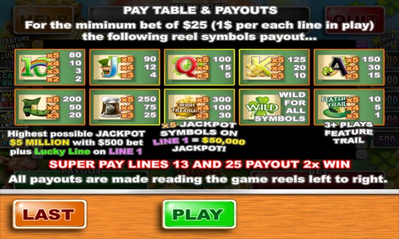 Irish Treasure Lucky Golden Rainbow Slots 5.0 Screenshot