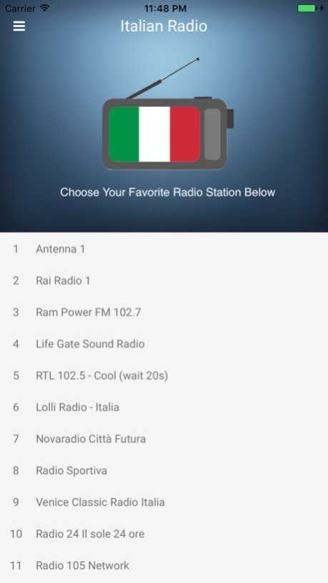 Italy Radio Station Italian FM  Screenshot