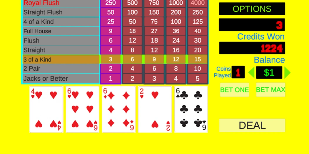 Jacks Or Better - Video Poker 2.5 Screenshot