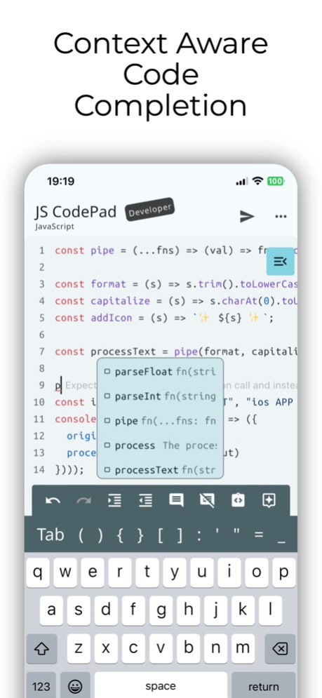 JavaScript Coding Editor & IDE 1.8.18 Screenshot
