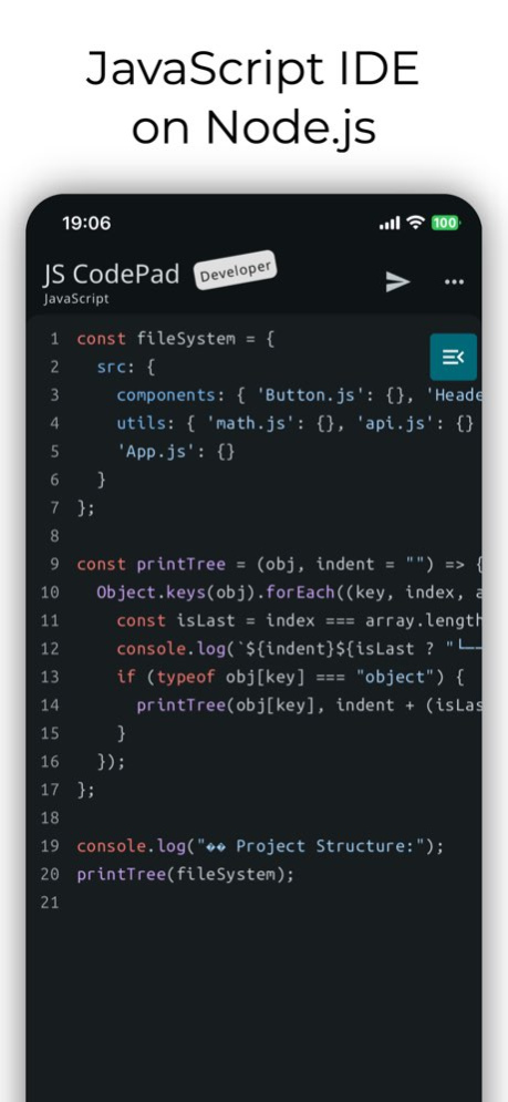 JavaScript Coding Editor & IDE 1.8.18 Screenshot