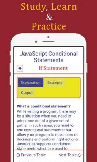 JavaScript Tutorials offline w 1.0.0 Screenshot