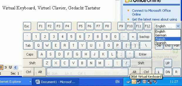 Jitbit Virtual Keyboard 2.22 Screenshot