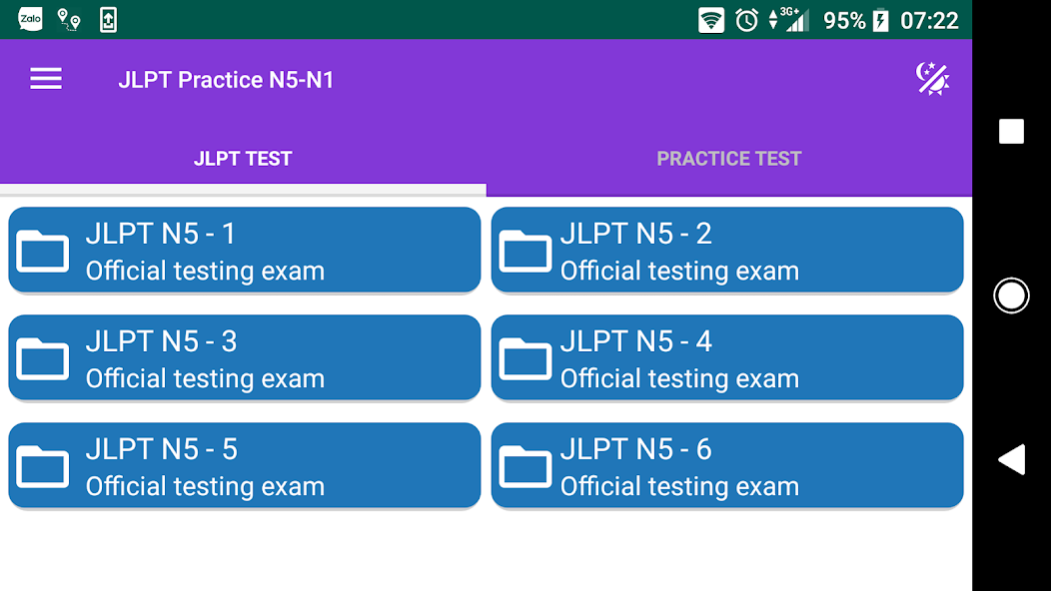 JLPT Practice Test N1 - N5 1.5 Screenshot
