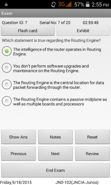 Sim-Ex Exam Sim for JNCIA-Full  Screenshot