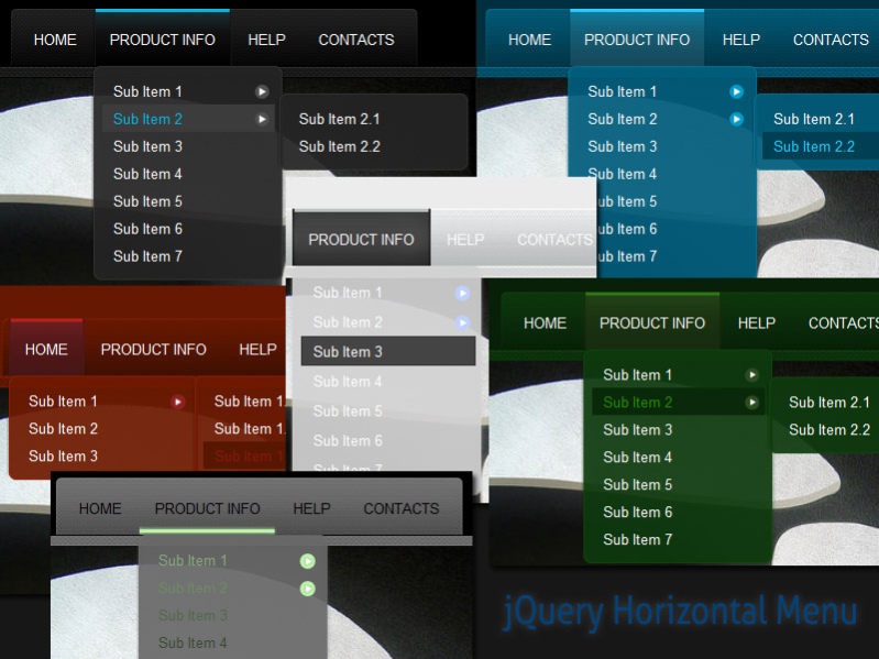 jQuery Horizontal Menu Style 05 1.5 Screenshot