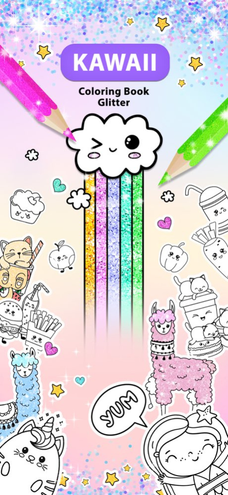 Kawaii Coloring Book Glitter 1.2.3 Screenshot