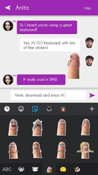 Keyboard Sticker Silly Finger 1.3 Screenshot