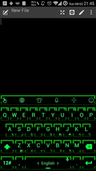 Keyboard Theme Neon 2 Green 250 Screenshot