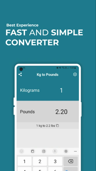 Kg to Lbs - Kilogram to Pound  Screenshot