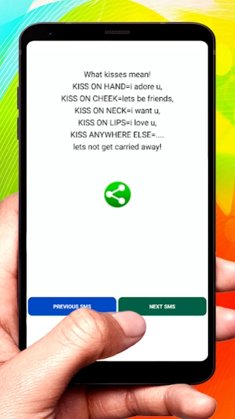 Kissing Day SMS Text Message  Screenshot