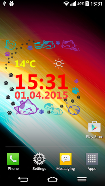 Kitty Weather Clock 3.5 Screenshot