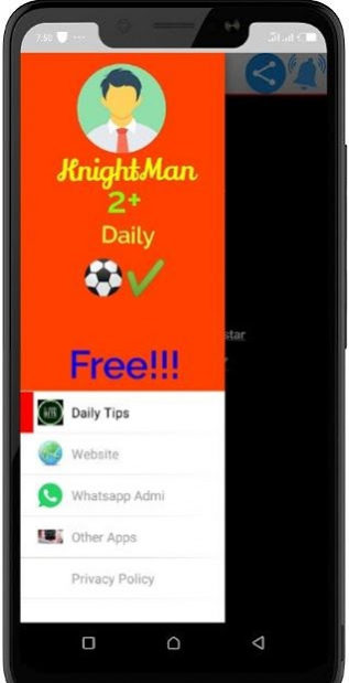Knightman 2+ odds- daily free tips 1.0.7 Screenshot