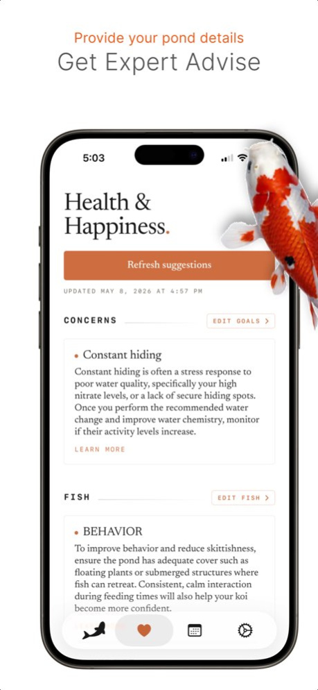 Koi Cal Pond Care + Health AI 3.02 Screenshot