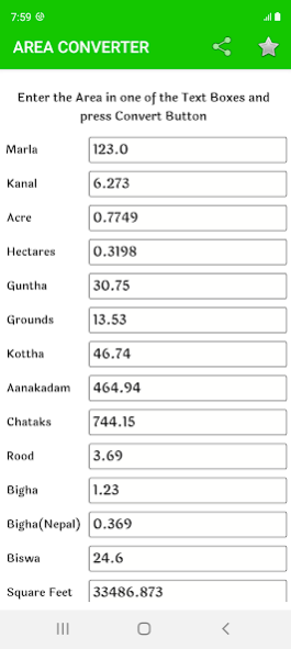 Land Area Converter 1.17 Screenshot