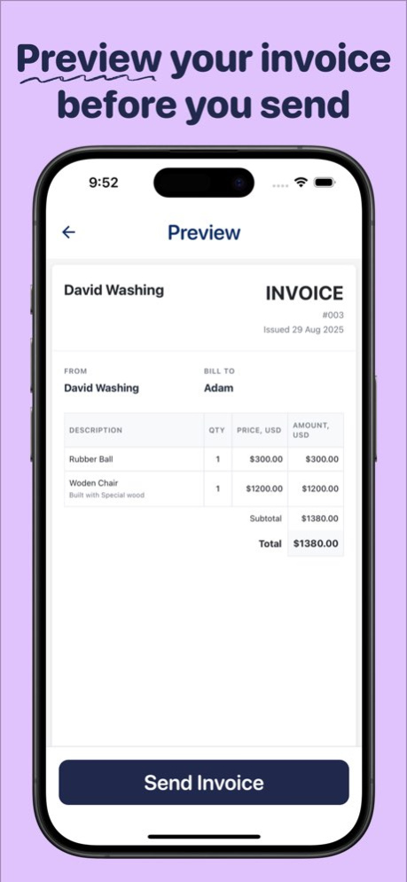 Lava Invoice Maker Estimate 4.0 Screenshot