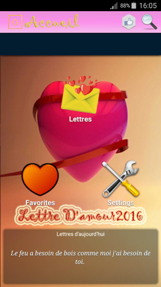 Lettre D'amour - SMS Romantiqu 1.0 Screenshot