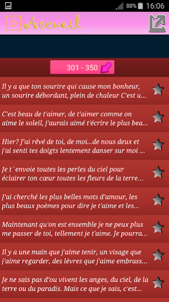 Lettre D'amour - SMS Romantiqu 1.0 Screenshot
