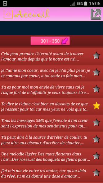 Lettre D'amour - SMS Romantiqu 1.0 Screenshot