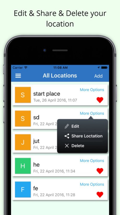Location saver: save and share your visited Place  Screenshot