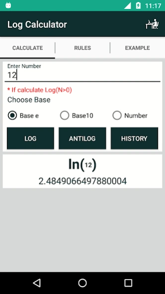 Log Calculator 1.3 Screenshot