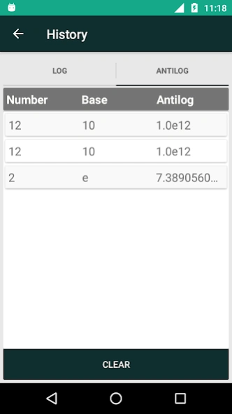 Log Calculator 1.3 Screenshot