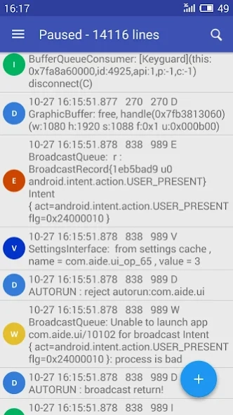 Logcat Extreme 2.3 Screenshot