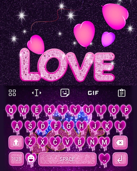 Neon Love Keyboard  Screenshot