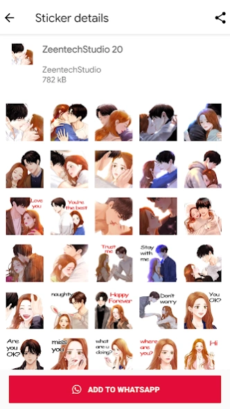 WASticker Love - Stickers 2024 1.29 Screenshot