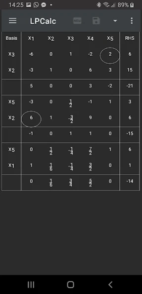 LPCalc: Simplex Method Calc  Screenshot