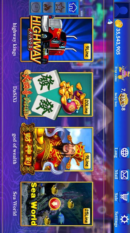 Captura de pantalla de un juego de slot 777 casino