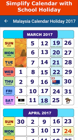 Malaysia Calendar Holiday 2017 11.0 Screenshot