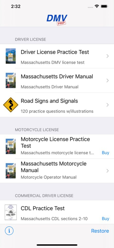 Massachusetts DMV Test Prep 5.2 Screenshot