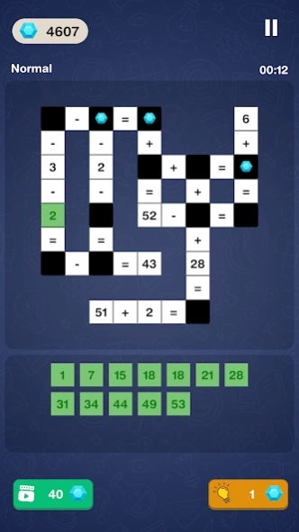 Math Games - Crossword Puzzle 1.2 Screenshot