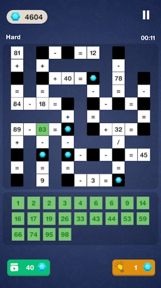Math Games - Crossword Puzzle 1.2 Screenshot