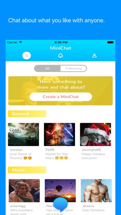 MiniChat - global conversations 1.4 Screenshot