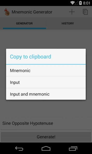 Mnemonic Generator  Screenshot