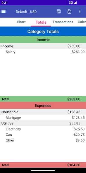 MoBill Budget and Reminder 5.3.2 Screenshot