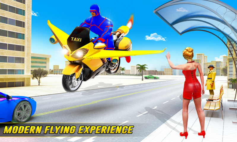 Superhero Flying Bike Taxi Driving Simulator Games 11 Screenshot