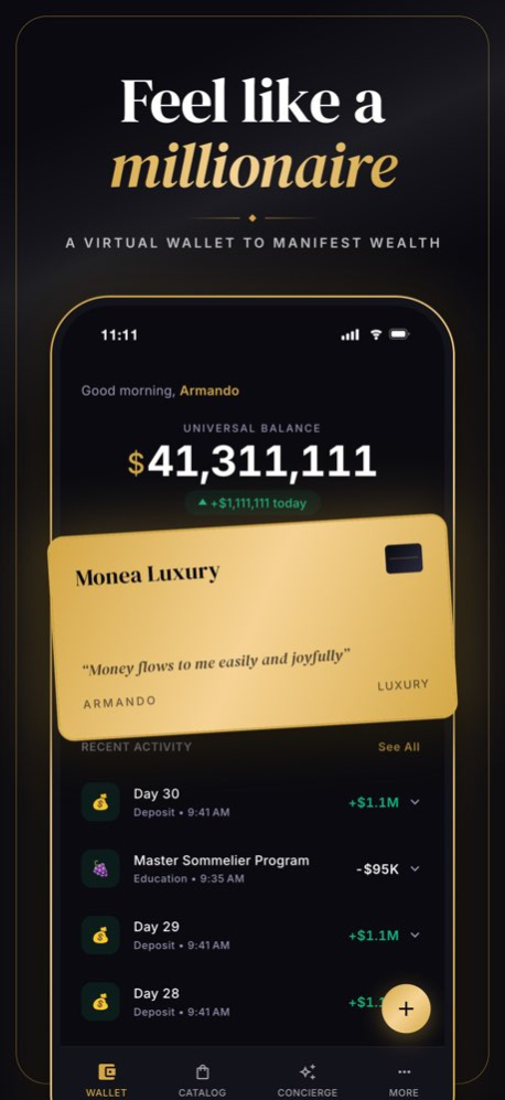 Monea - Manifest Daily Wealth 1.2.0 Screenshot