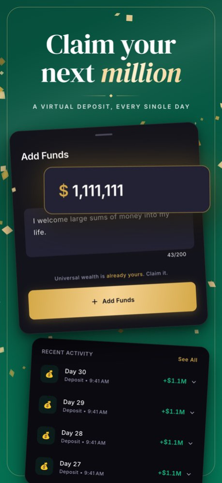 Monea - Manifest Daily Wealth 1.2.0 Screenshot