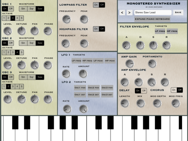 MonoStereo Synthesizer 1.2 Screenshot