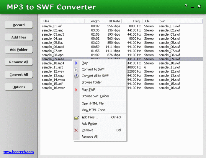 MP3 to SWF Converter 3.0.0.968 Screenshot