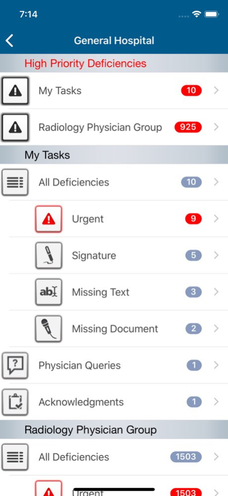 OneContent™ Mobile Deficiency 2.03 Screenshot