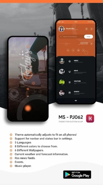 MS - PJ062 Theme for KLWP 062 Screenshot