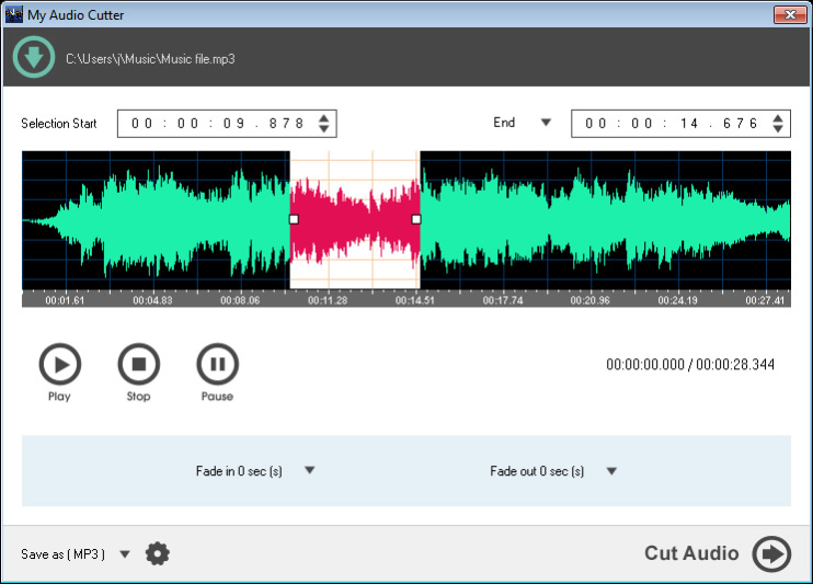 My Audio Cutter 1.2 Screenshot
