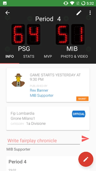 My LiveScore - Social Basket 1.1.94 Screenshot