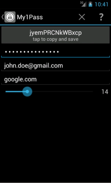 My1Pass - Free Master-Password 1.2 Screenshot
