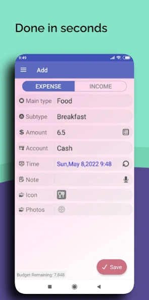 MyMoneyLog - Expenses, Budgets 74.0 Screenshot