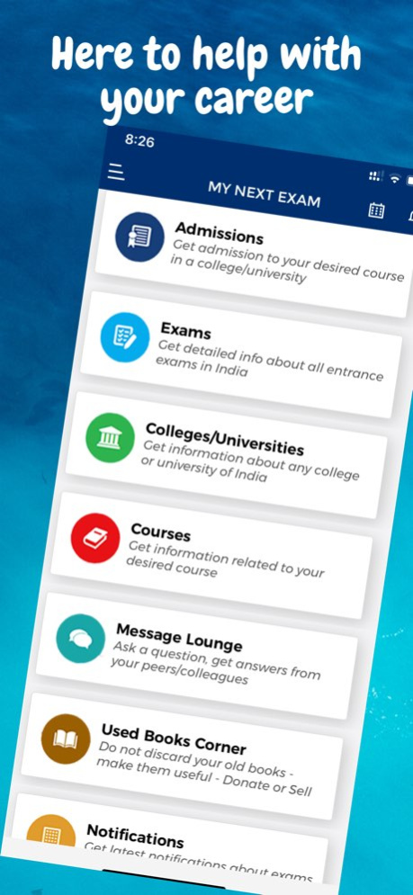 MyNextExam: The Admission App 1.1 Screenshot